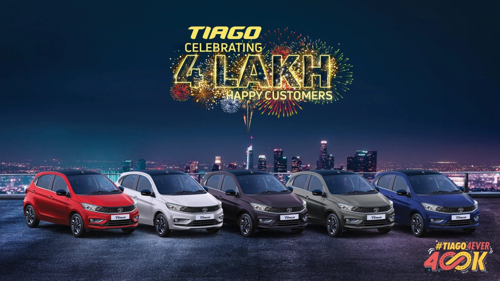 TATA MOTORS ROLLS OUT 4,00,000TH TIAGO FROM ITS SANAND PLANT