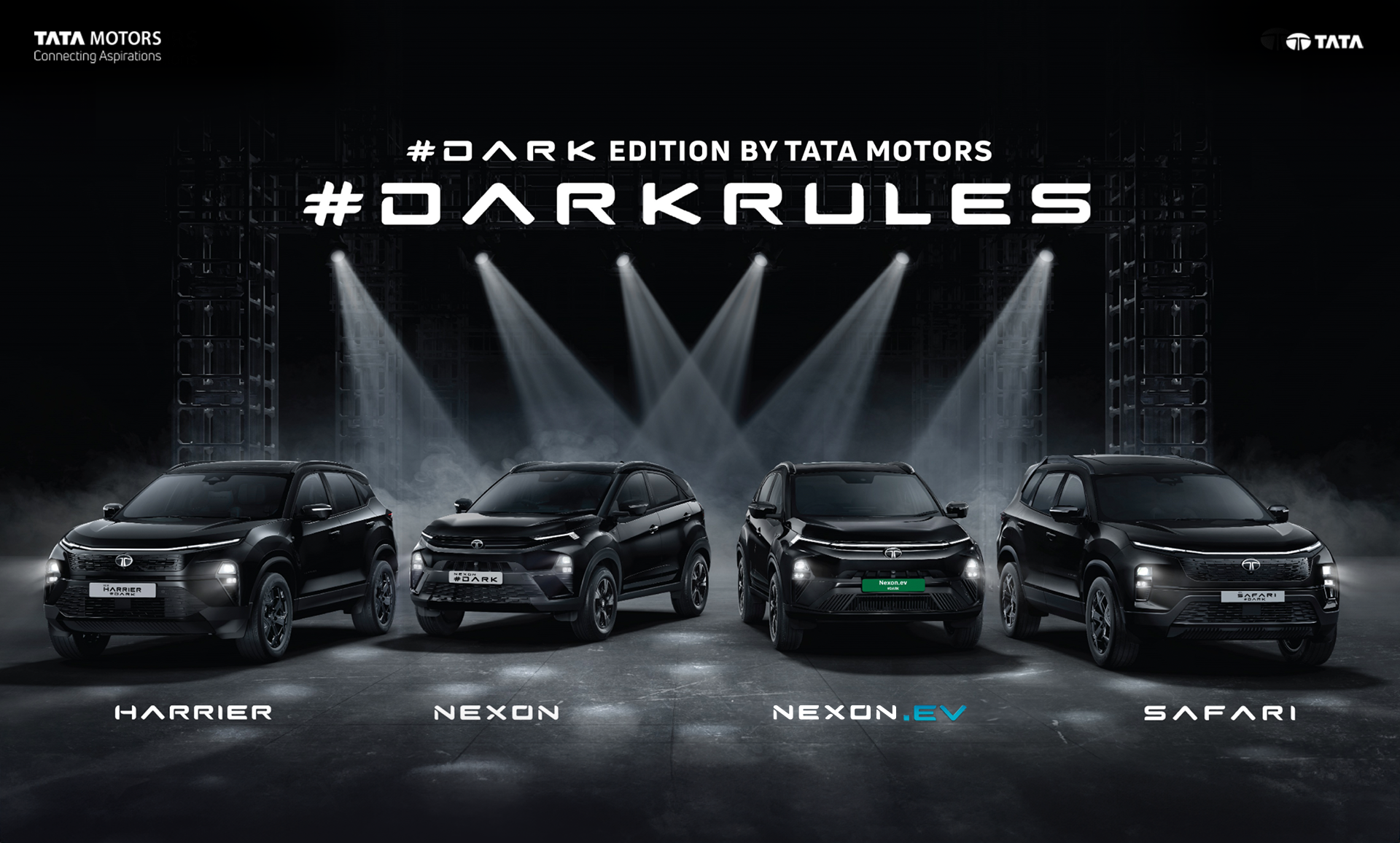 Tata Motors’ flagship #DARK series now available in its new SUVs  Launching the new Nexon.ev, Nexon, Harrier and Safari in #DAR
